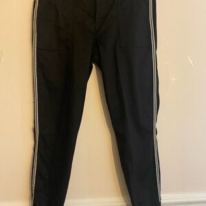 Level 99 Pants Womens 29 Black Jolie Utility Jogger Ankle Pants Side Stripes